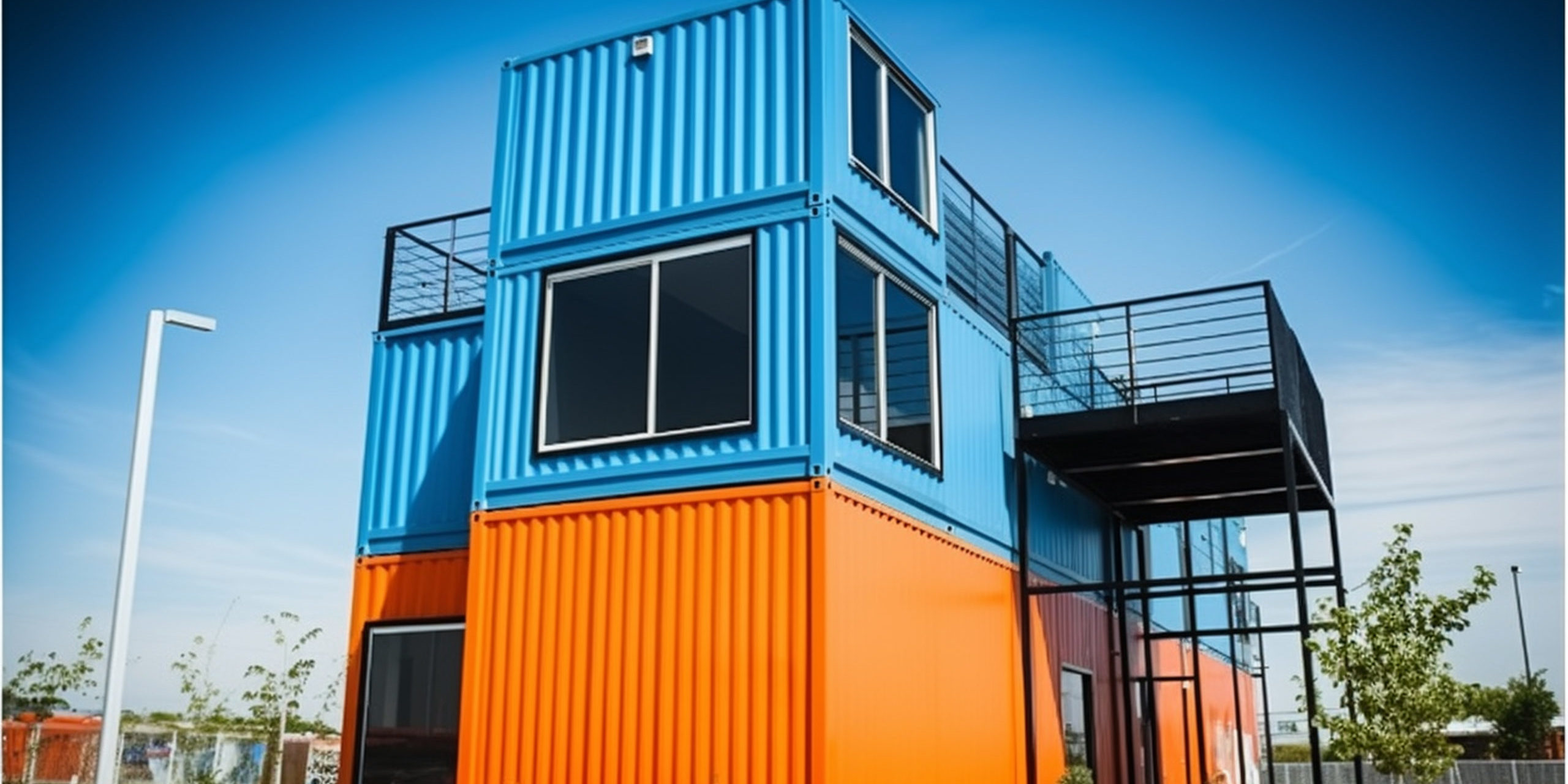 a close up of a building with a staircase and a balcony. generat