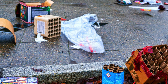vuurwerk op de stoep