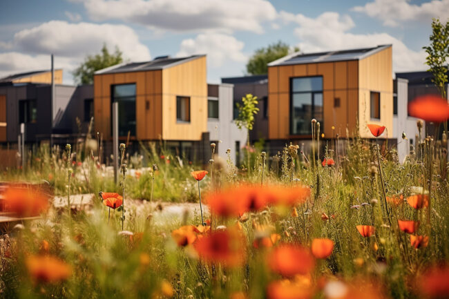 netherlands-ecohomes-with-solar-panels-field-poppy-flowers